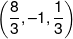 \left( {\frac{8}{3}, - 1,\frac{1}{3}} \right)