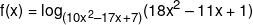 f(x) = {\log _{(10{x^2} - 17x + 7)}}(18{x^2} - 11x + 1)