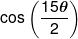 \cos \left( {\frac{{15\theta }}{2}} \right)