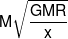 M\sqrt {\frac{{GMR}}{x}} 