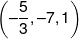 \left( { - \frac{5}{3}, - 7,1} \right)