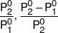 \frac{{P_2^0}}{{P_1^0}},\frac{{P_2^0 - P_1^0}}{{P_2^0}}
