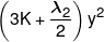 \left( {3K + \frac{{{\lambda _2}}}{2}} \right){y^2}