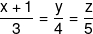 \frac{{x + 1}}{3} = \frac{y}{4} = \frac{z}{5}