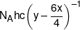{N_A}hc{\left( {y - \frac{{6x}}{4}} \right)^{ - 1}}
