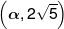 \left( {\alpha ,2\sqrt 5 } \right)