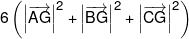6\left( {{{\left| {\overrightarrow {AG} } \right|}^2} + {{\left| {\overrightarrow {BG} } \right|}^2} + {{\left| {\overrightarrow {CG} } \right|}^2}} \right)