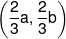 \left( {\frac{2}{3}a,\frac{2}{3}b} \right)