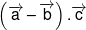 \left( {\overrightarrow a -\overrightarrow b } \right).\overrightarrow c 