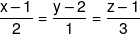 \frac{{x - 1}}{2} = \frac{{y - 2}}{1} = \frac{{z - 1}}{3}