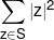 \sum\limits_{z \in S}^{} {{{\left| z \right|}^2}} 