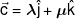 \vec c = \lambda \hat j + \mu \hat k