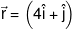 \vec r = \left( {4\hat i + \hat j} \right)