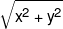 \sqrt {{x^2} + {y^2}} 
