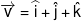 \overrightarrow v  = \widehat i + \hat j + \hat k
