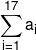\sum\limits_{i = 1}^{17} {{a_i}} 