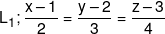 {L_1};\frac{{x - 1}}{2} = \frac{{y - 2}}{3} = \frac{{z - 3}}{4}